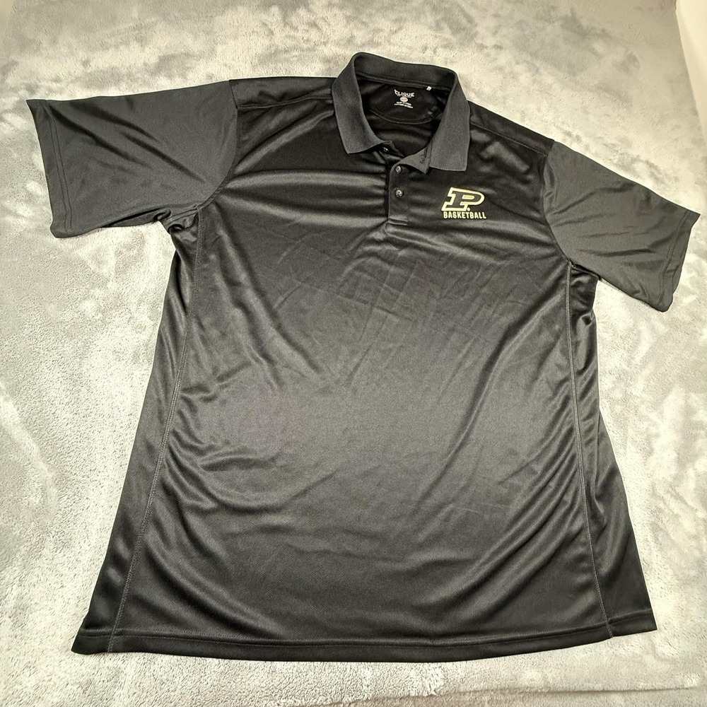 Purdue Boilermakers Polo Shirt Mens 3XL Black NCAA Basketball Clique Embroidered - Picture 7 of 13